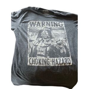 Star Wars Gray short sleeve tee w/ Darth Vader “Warning Choking Hazard”- size L
